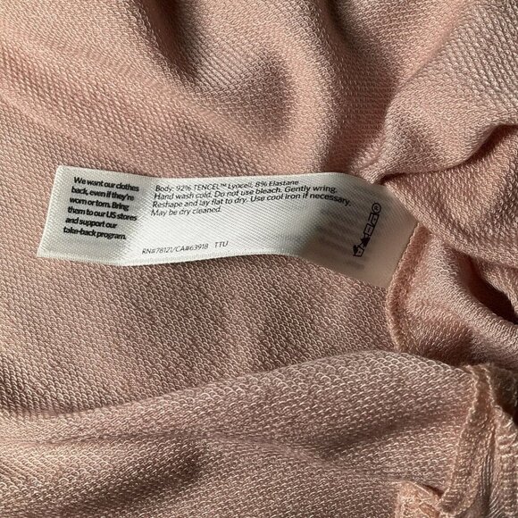 Eileen Fisher NWT Funnel Neck Box Top PS Blush Pink Loungewear Casual Oversized - Picture 11 of 12